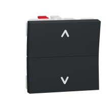 Выключатель Для Жалюзи 2-Клавишный Кнопочный Схема 4, 6А 2 Модуля Антрацит